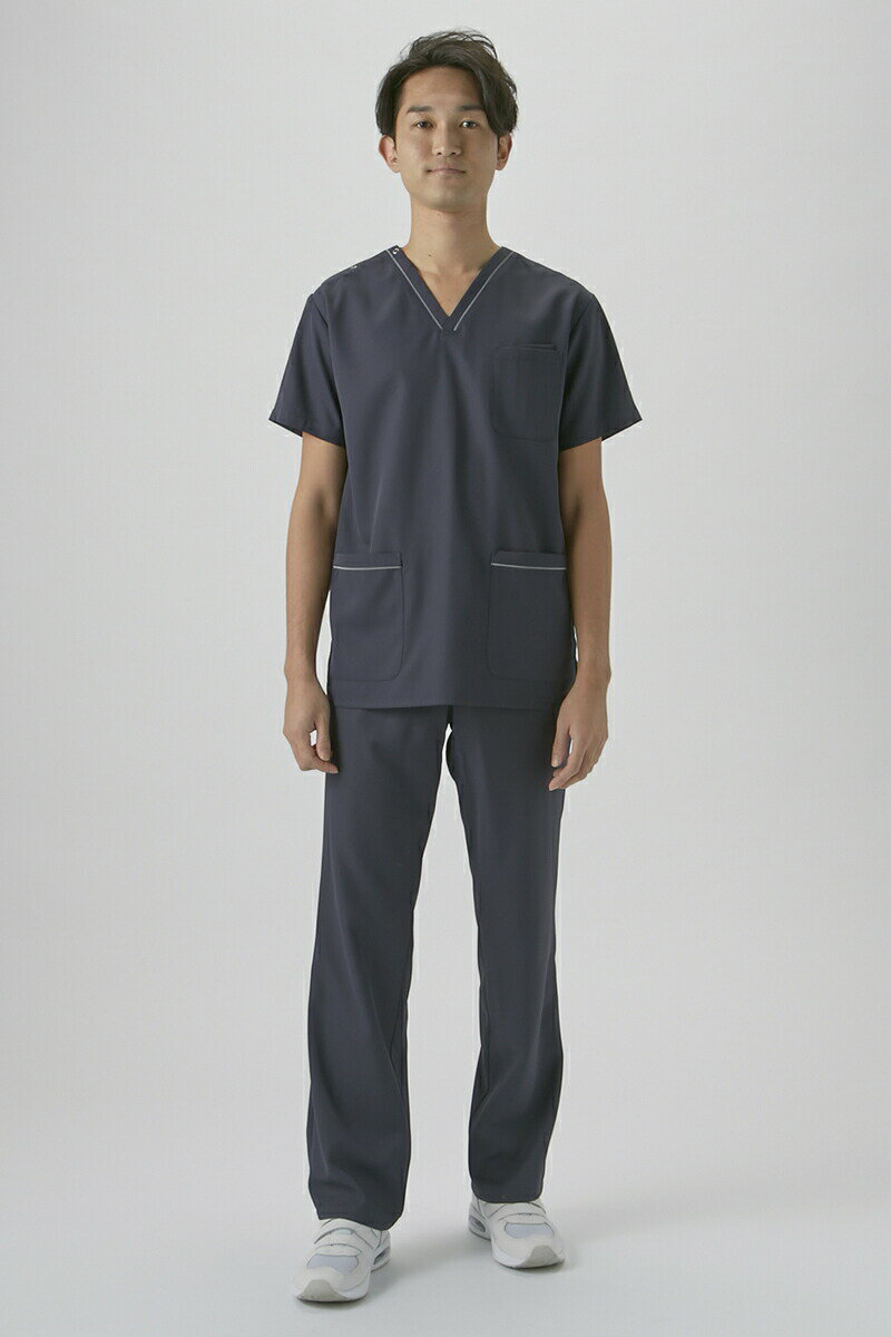 オンワード　白衣　HS-8006　男女兼用スクラブ濃紺　S　1枚