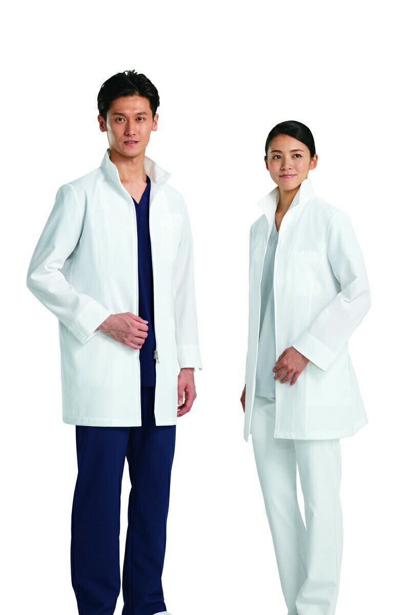 KAZEN(カゼン) メンズハーフコート 113-90(ホワイト) L