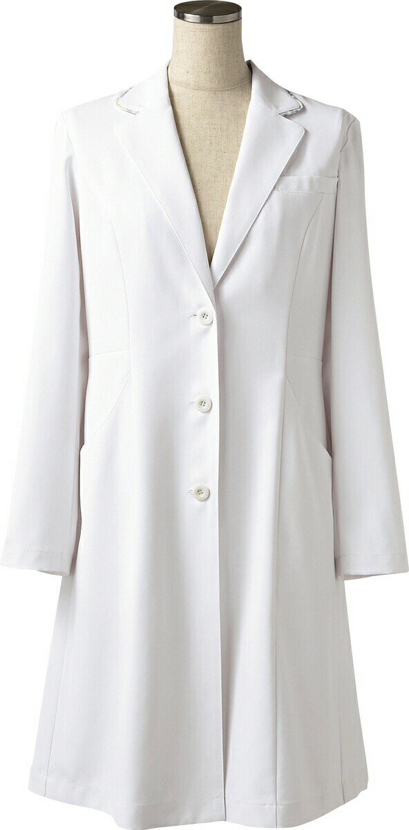 LAURA ASHLEY レディスドクターコート LW102-13(ホワイト/アメリブル LL