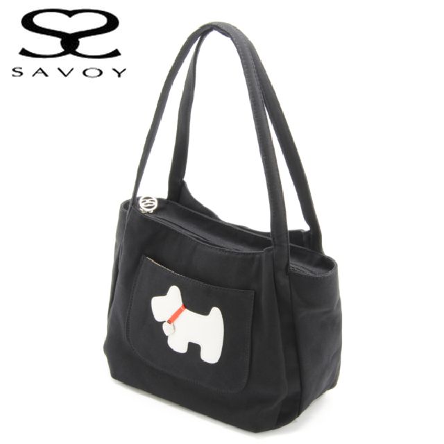 サボイ【SAVOY】レディースバッグ　テリアモチーフ　デニム地二本手セミショルダーバッグ　犬　7SM1990701