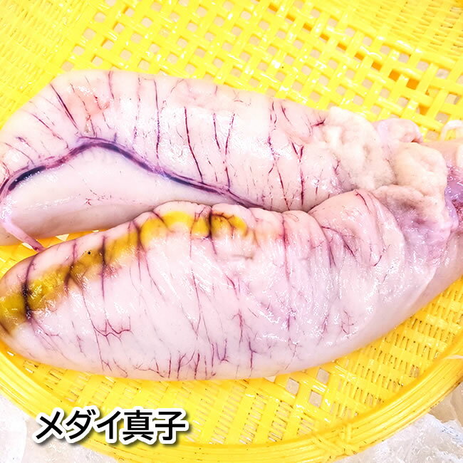 商品内容 浜坂産　目鯛の真子（卵巣）約250-300g【冷凍】加熱用　※破れ・ちぎれあり 賞味期限 解凍前：冷凍保存で2ヶ月解凍後：冷蔵保存で2日 人数の目安 約3人前 お召し上がり方 流水で解凍後、煮付けでお召し上がり下さい 配送方法 【業者】クロネコヤマト または 佐川急便 【冷凍商品とは同梱可】 　この商品は「冷蔵」の商品とは、品質保持のため、同梱できません。　冷蔵の商品や同梱不可商品もご購入の場合は、複数の個口での　発送となりますので、ご了承ください。 お届け・同梱について詳しくは こちら。　