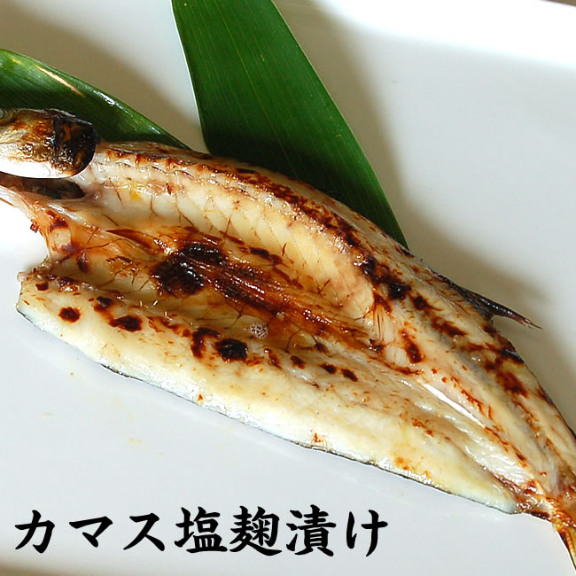 麹が塩加減をマイルドにし、魚の旨味を引き出しています。塩麹のおかげで添加物なしに、旨味・甘みがでて、ご飯のおともに、お酒のあてに、最高です。 商品内容 浜坂産　カマスの塩麹漬け（冷凍）特大サイズ　1尾（約230-290g）原材料：カマス（兵庫・浜坂産）、塩麹 【当店自家製・添加物未使用】 賞味期限 解凍前：冷凍保存で3ヶ月解凍後：冷蔵保存で1日 お召し上がり方 パックのまま流水で一気に解凍して、冷蔵庫で1時間ほど寝かせて、焼いてお召し上がりください。 塩麹が付いたまま焼いてください。 配送方法 【業者】クロネコヤマト または 佐川急便 【冷凍商品とは同梱可】 　この商品は「冷蔵」の商品とは、品質保持のため、同梱できません。　冷凍の商品や同梱不可商品もご購入の場合は、複数の個口での　発送となりますので、ご了承ください。　