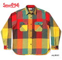 Sugar CaneFICTION ROMANCE8.5oz. COLORFUL CHECKWORK SHIRT with MARBLE BUTTONNo.SC28751