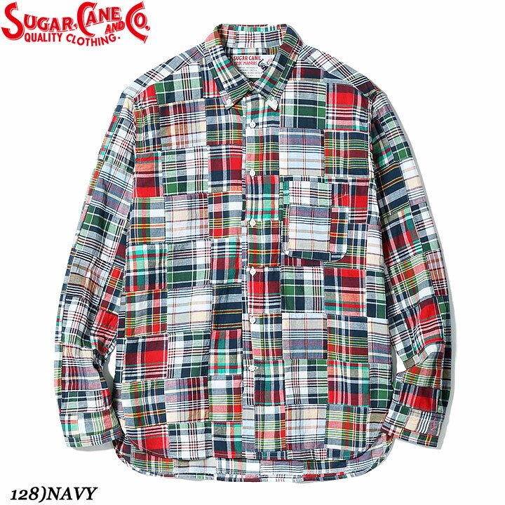 乐天商城 - Sugar CaneINDIA MADRAS CHECK PATCHWORKBUTTON DOWN SHIRTNo.SC29736