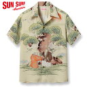 SUN SURFSPECIAL EDITIONLate 1940s StyleRayon Kabe CrepeHawaiian Shirt“FLOWER BLOOMING FOLKTALE”Style No. SS39231