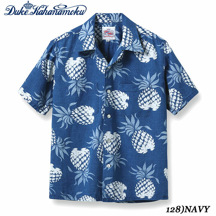 DUKE KAHANAMOKUINDIGO COTTON 2024SSHAWAIIAN SHIRTDUKE'S PINEAPPLESty...