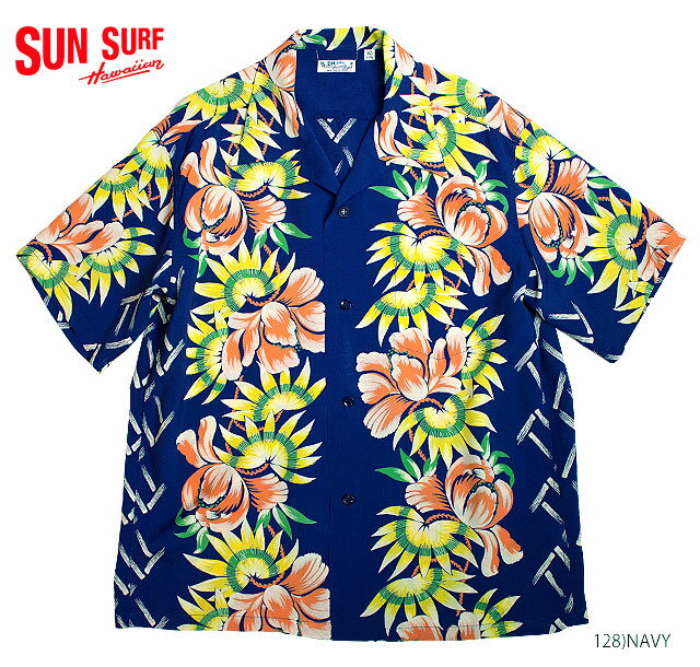 楽天MAUNA KEA GALLERIESSUN SURF サンサーフアロハシャツRAYON S/S“ISLAND FLOWER SHOWER”Style No.SS38038