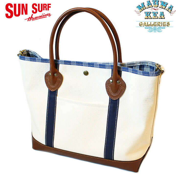 Rakuten - SUN SURF × MAUNA KEA GALLERIESCOTTON CANVAS × LEATHER TOTE BAGHAWAIIAN PALAKA FABRIC LINER MODELNo.SS02904MG