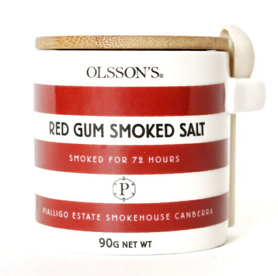 「オルソンズ レッドガム スモークソルト 90g陶器入り」オーストラリアのソルトメーカーとしては、最も歴史のあるオルソンズ。