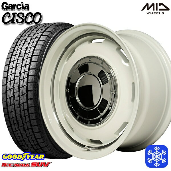 【新品 スタッドレス1台分4本セット】 265/65R17 ハイラックス プラド 2022〜2023年製 グッドイヤー アイスナビSUV MID ガルシアシスコ ホワイト 17インチ 8.0J 6H139.7