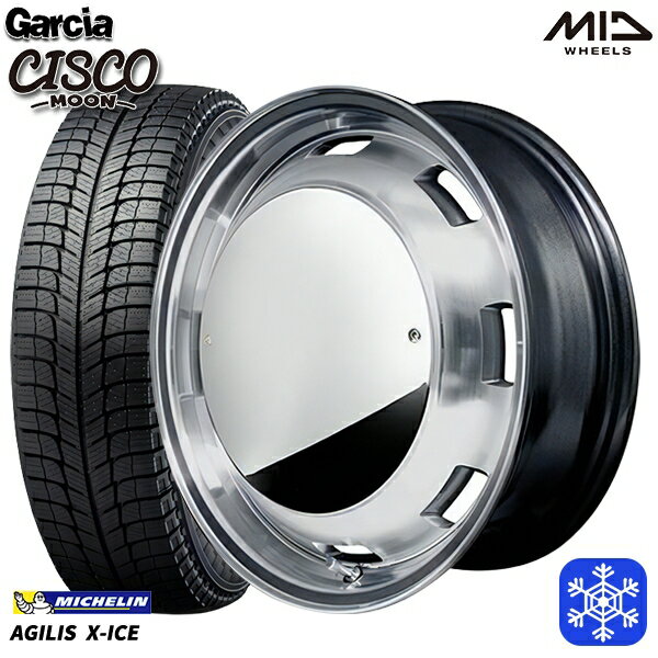 【取付対象】195/80R15LT 107/105R ハイエース 2022〜2023年製 ミシュランアジリスX-ICE MID ガルシアシスコムーン メタリックグレー 15インチ 6.0J 6穴 139.7 スタッドレスタイヤホイール4本セット 送料無料