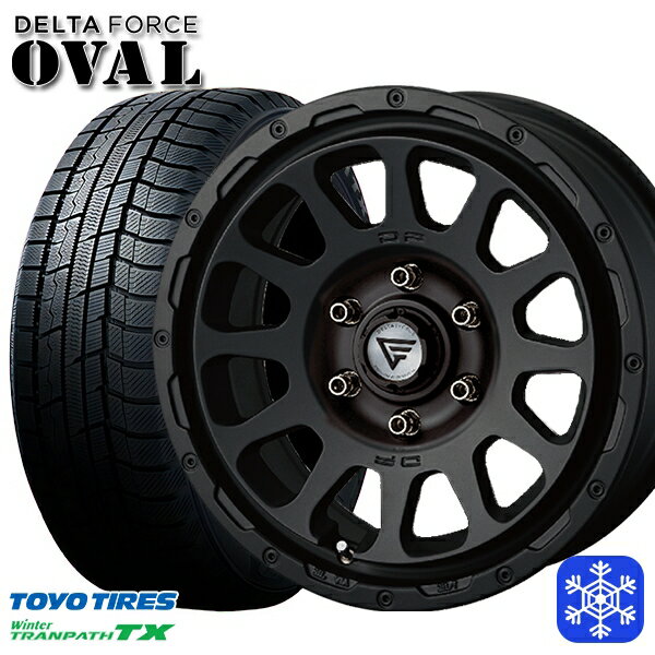 【新品 スタッドレス1台分4本セット】 215/65R16 98Q ハイエース ※車検非対応 2024〜2025年製 トーヨー ウィンター トランパス TX デルタフォースオーバル マットブラック 16インチ 7.0J 6H139.7