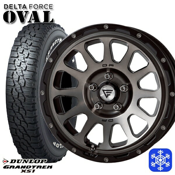 【2/18はP最大36.5倍】215/70R16 100Q デリカD5 2023年製 ダンロップ グラントレック XS1 ホワイトレター デルタフォースオーバル MS 16インチ 7.0J 5穴 114.3 スタッドレスタイヤホイール4本セット 送料無料