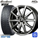 【取付対象】175/65R15 アクア フィット 2021年製 ダンロップ ウィンターマックス WM02 MID ユーロスピード V25 メタリックグレー 15インチ 5.5J 4穴 100 スタッドレスタイヤホイール4本セット 送料無料