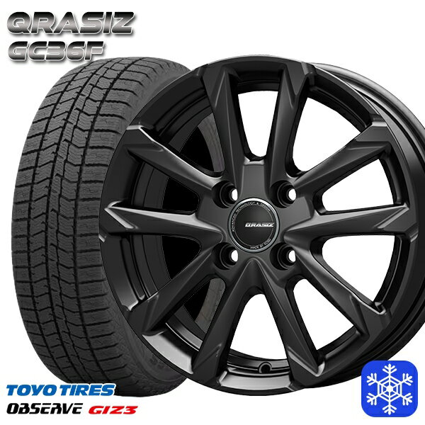 【新品 スタッドレス1台分4本セット】 185/55R16 フィットシャトル 2024年製 トーヨー オブザーブ ギズ3 クレイシズ GC36F グロスブラック 16インチ 6.0J 4H100