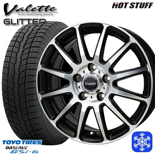 【新品 スタッドレス1台分4本セット】 215/70R16 100Q デリカD5 2022〜2023年製 トーヨー オブザーブ GSi-6 HotStuff ヴァレット グリッター ブラックポリッシュ 16インチ 6.0J 5H114.3 114.3