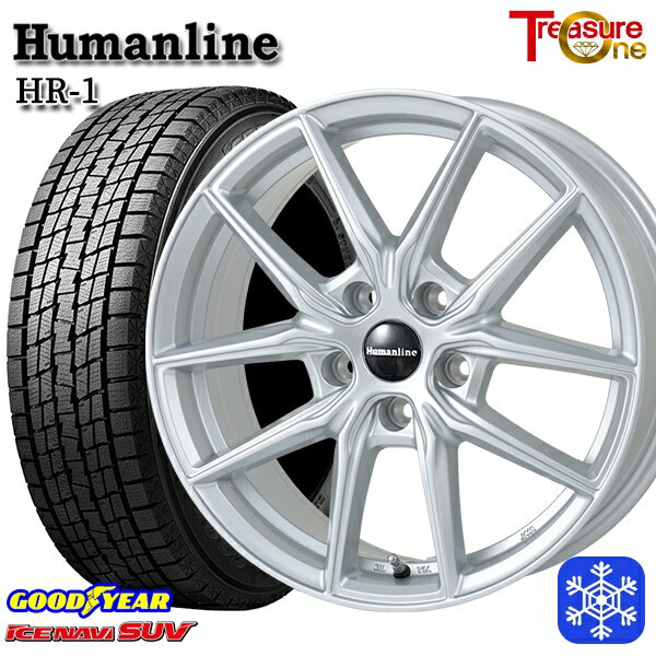 【新品 スタッドレス1台分4本セット】 215/70R16 100Q デリカD5 2022〜2023年製 グッドイヤー アイスナビSUV トレジャーワン ヒューマンライン HR1 シルバー 16インチ 6.5J 5H114.3 114.3