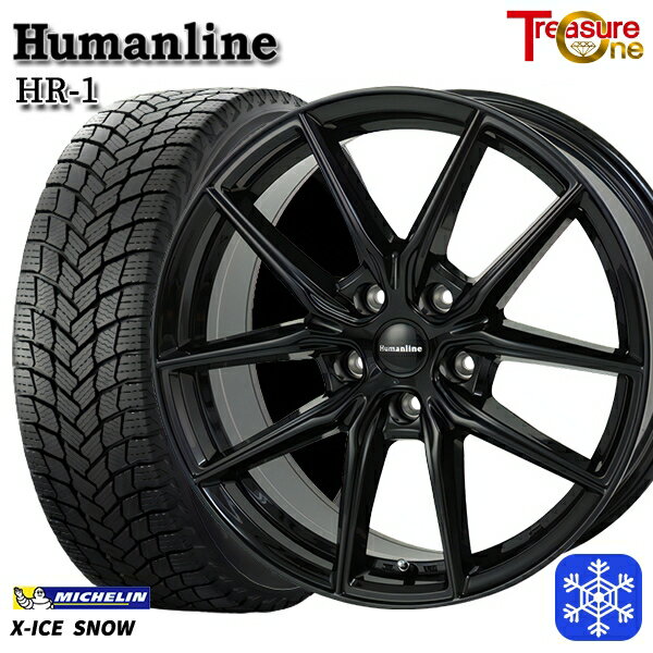 【新品 スタッドレス1台分4本セット】 225/60R18 40アルファード 2024〜2025年製 ミシュラン エックスアイススノー トレジャーワン ヒューマンライン HR1 BK 18インチ 7.0J 5H120