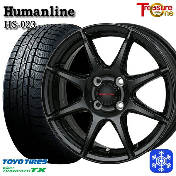 【新品 スタッドレス1台分4本セット】 165/65R14 タンク ルーミー 2023〜2024年製 トーヨー ウィンター トランパス TX トレジャーワン ヒューマンライン HS023 BK 14インチ 5.5J 4H100