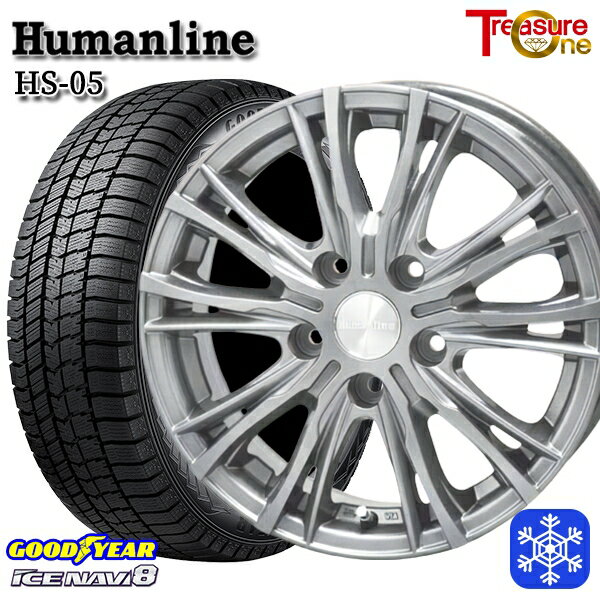 【新品 スタッドレス1台分4本セット】 215/45R18 キックス マツダ3 2022〜2023年製 グッドイヤー アイスナビ8 トレジャーワン ヒューマンライン HS05 DG 18インチ 7.0J 5H114.3