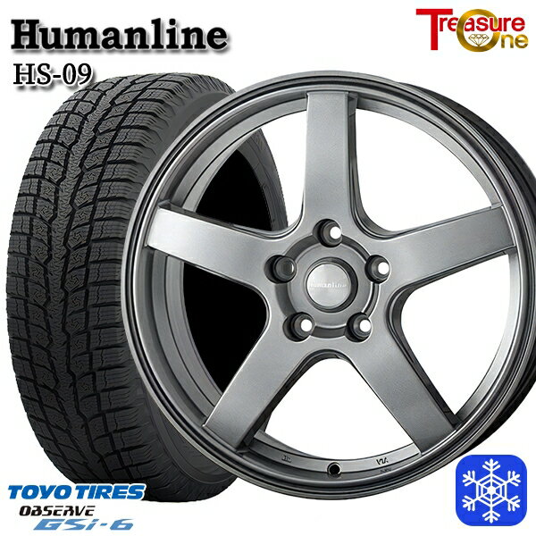 【新品 1台分4本セット】 225/55R18 デリカD5 エクストレイル 2022〜2023年製 トーヨー オブザーブ GSi-6 トレジャーワン ヒューマンライン HS09 ダークグレー 18インチ 7.0J 5H114.3