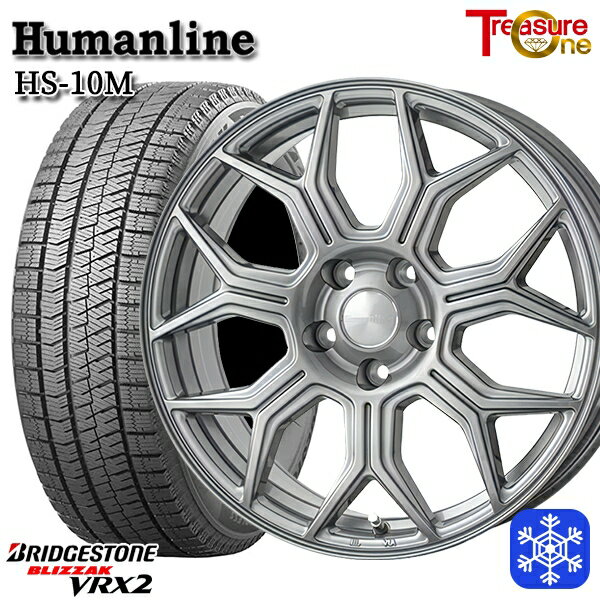 【新品 スタッドレス1台分4本セット】 205/55R16 アクセラ リーフ 2023年製 ブリヂストン VRX2 トレジャーワン ヒューマンライン HS-10M ダークグレー 16インチ 6.5J 5H114.3