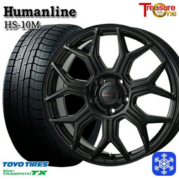 【取付対象】215/70R16 100Q デリカD5 2022〜2023年製 トーヨー ウィンタートランパス TX トレジャーワン ヒューマンライン HS10M ブラック 16インチ 6.5J 5穴 114.3 114.3 スタッドレスタイヤホイール4本セット 送料無料