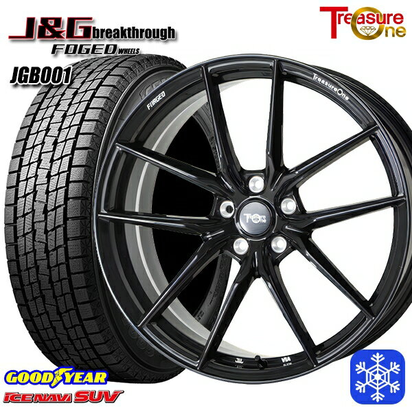 【新品 1台分4本セット】 235/55R19 レクサスRX 2021〜2022年製 グッドイヤー アイスナビSUV トレジャーワン 鍛造 J&G ブレイクスルー JGB001 BK 19インチ 8.0J 5H114.3