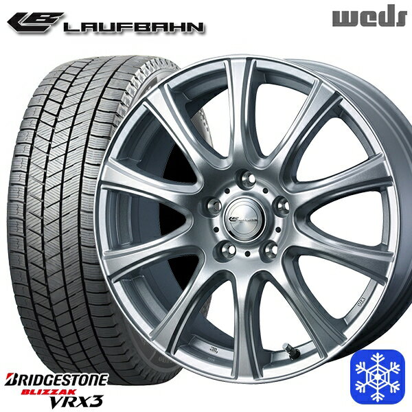 【取付対象】215/60R16 フォレスター レガシィ 2022〜2023年製 ブリヂストン ブリザック VRX3 Weds ウェッズ ラウフバーン シルバー 16インチ 6.5J 5穴 100 スタッドレスタイヤホイール4本セット 送料無料