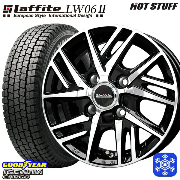 【新品 スタッドレス1台分4本セット】 145/80R12 80/78N 2024〜2025年製 グッドイヤー アイスナビカーゴ HotStuff ラフィット LW06-2 BK/P 12インチ 4.00B 4H100