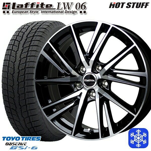 【取付対象】225/60R18 RAV4 NX 2022〜2023年製 トーヨー オブザーブ GSi-6 HotStuff ラフィット LW06 BK/P 18インチ 8.0J 5穴 114.3 スタッドレスタイヤホイール4本セット 送料無料