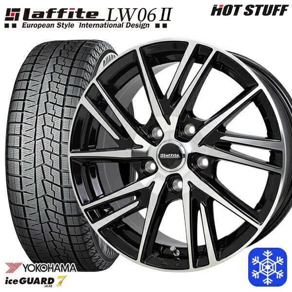 【取付対象】215/60R17 96Q アルファード ヴェルファイア 2022年製 ヨコハマアイスガード IG70 HotStuff ラフィット LW06-2 BK/P 17インチ 7.0J 5H114.3 スタッドレスタイヤホイール4本セット