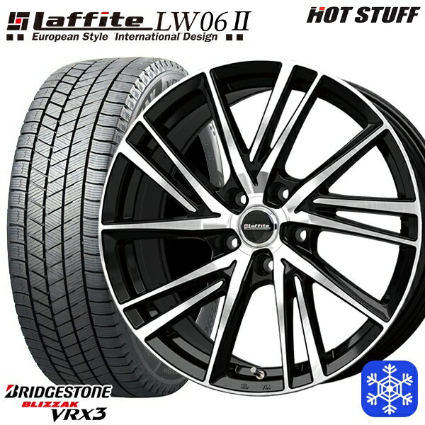 【取付対象】225/45R18 クラウン レヴォーグ 2023〜2024年製 ブリヂストン ブリザック VRX3 HotStuff ラフィット LW06-2 BK/P 18インチ7.0J 5H114.3 スタッドレスタイヤホイール4本セット