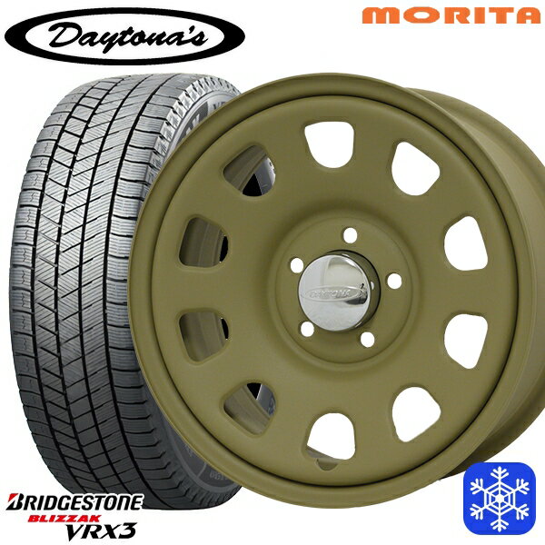 【新品 スタッドレス1台分4本セット】 215/70R16 100Q デリカD5 2024〜2025年製 ブリヂストン ブリザック VRX3 MRT DAYTONA'S G2 デイトナズ マットサンドベージュ 16インチ 7.0J 5H114.3+33