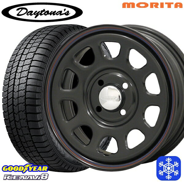 【新品 スタッドレス1台分4本セット】 165/60R15 ハスラー ソリオ 2024〜2025年製 グッドイヤー アイスナビ8 NAVI8 MRT DAYTONA'S G2 デイトナズ ブラック 15インチ 5.0J 4H100+45