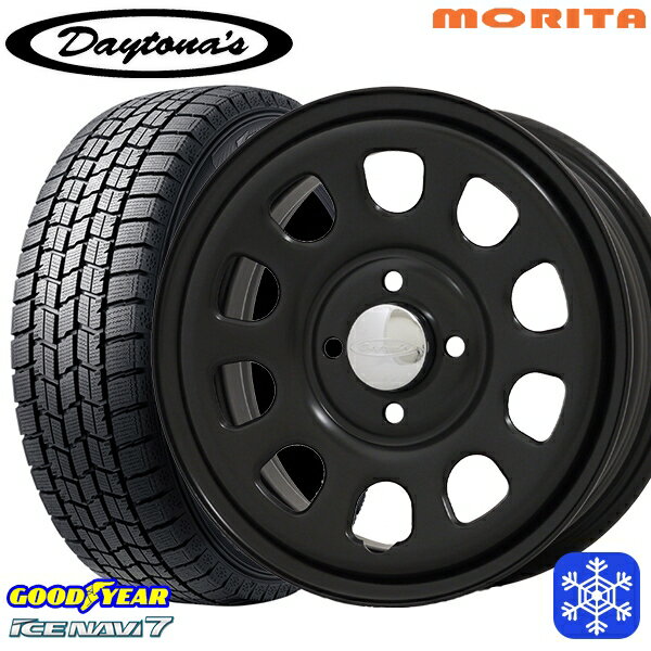 【新品 スタッドレス1台分4本セット】 165/55R14 モコ ルークス 2024〜2025年製 グッドイヤー アイスナビ7 NAVI7 MRT DAYTONA'S G2 デイトナズ マットブラック 14インチ 5.0J 4H100+42