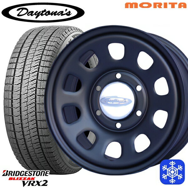 【新品 スタッドレス1台分4本セット】 215/65R16 98Q ハイエース ※車検非対応 2023〜2024年製 ブリヂストン ブリザック VRX2 MRT DAYTONA'S G2 デイトナズ マットブラック 16インチ 6.5J 6H139.7+33/+45