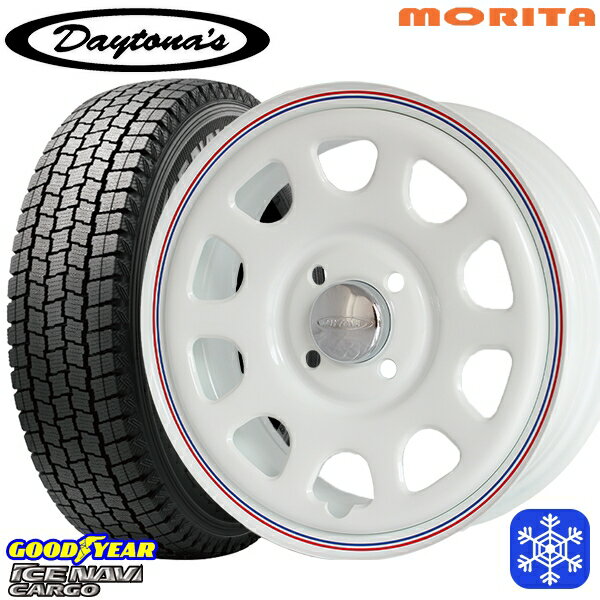 【新品 スタッドレス1台分4本セット】 145R12 6PR （145/80R12） 2024〜2025年製 グッドイヤー アイスナビカーゴ MRT DAYTONA'S G2 デイトナズ ホワイト 12インチ 4.0J 4H100+42