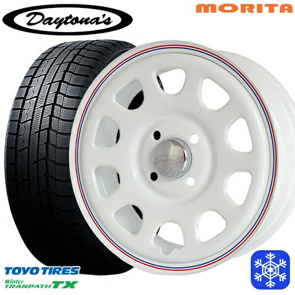 【新品 スタッドレス1台分4本セット】 165/65R15 タフト ソリオ デリカD2 2023〜2024年製 トーヨー ウィンタートランパス TX MRT DAYTONA'S G2 デイトナズ ホワイト 15インチ 5.0J 4H100+45