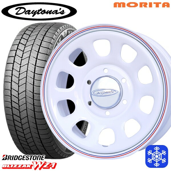 【新品 スタッドレス1台分4本セット】 215/65R16 98Q ハイエース ※車検非対応 2025年製 ブリヂストン ブリザック WZ1 MRT DAYTONA'S G2 デイトナズ ホワイト 16インチ 6.5J 6H139.7+33/+45