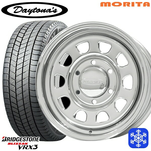 【新品 スタッドレス1台分4本セット】 215/60R17 96Q ハイエース ※車検非対応 2024〜2025年製 ブリヂストン ブリザック VRX3 MRT DAYTONA'S デイトナズ クローム 17インチ 6.5J 6H139.7+38