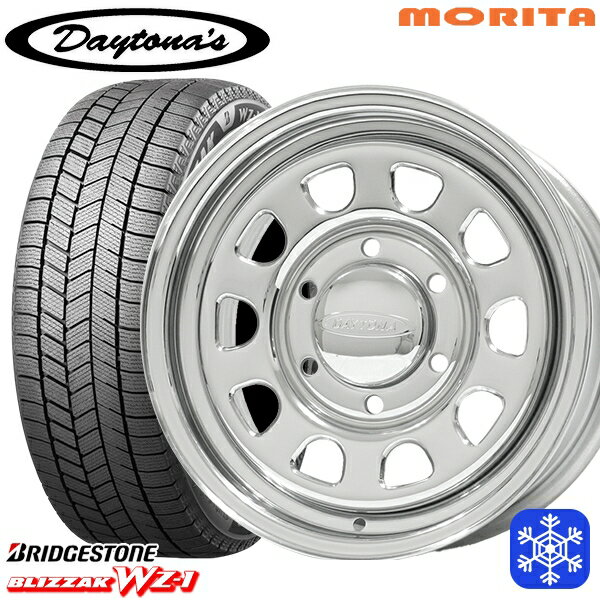 【新品 スタッドレス1台分4本セット】 215/60R17 96Q ハイエース ※車検非対応 2025年製 ブリヂストン ブリザック WZ1 MRT DAYTONA'S デイトナズ クローム 17インチ 6.5J 6H139.7+38