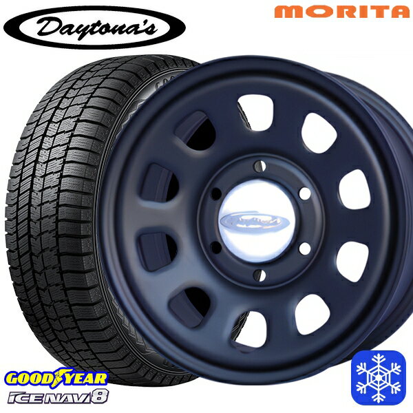 【新品 スタッドレス1台分4本セット】 215/60R17 96Q ハイエース ※車検非対応 2024〜2025年製 グッドイヤー アイスナビ8 NAVI8 MRT DAYTONA'S デイトナズ マットブラック 17インチ 6.5J 6H139.7+38
