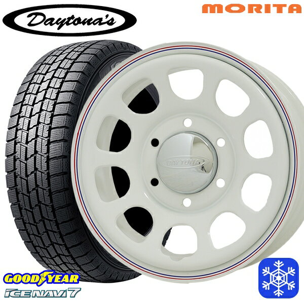 【新品 スタッドレス1台分4本セット】 215/60R17 96Q ハイエース ※車検非対応 2024〜2025年製 グッドイヤー アイスナビ7 NAVI7 MRT DAYTONA'S デイトナズ ホワイト 17インチ 6.5J 6H139.7+38