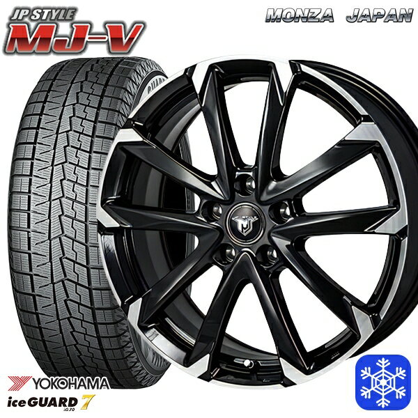 【新品 スタッドレス1台分4本セット】 215/65R16 98Q アルファード ヴェルファイア 2023年製 ヨコハマ アイスガード IG70 MONZA JPスタイル MJ-V ブラックメタリック/ポリッシュ 16インチ 6.5J 5H114.3
