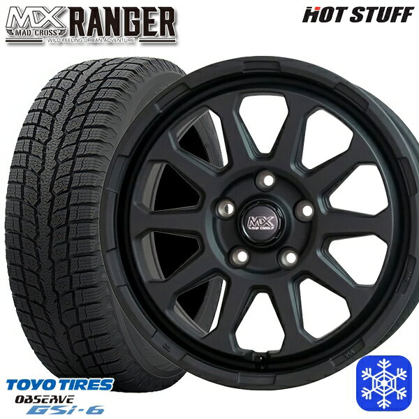 【新品 スタッドレス1台分4本セット】 225/65R17 ハリアー RAV4 2022〜2023年製 トーヨー オブザーブ GSi-6 HotStuff マッドクロス レンジャー マットブラック 17インチ 7.0J 5H114.3