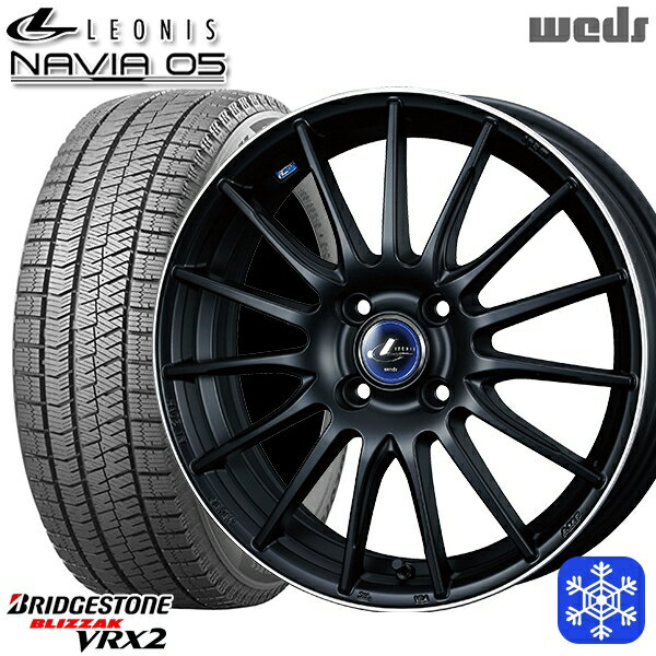 【取付対象】185/60R16 アクア デミオ ノート 2021〜2022年製 ブリヂストン ブリザック VRX2 Wedd ウェッズ レオニス ナヴィア05 MBP 16インチ 6.0J 4穴 100 スタッドレスタイヤホイール4本セット 送料無料