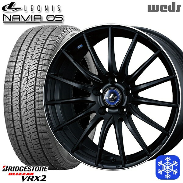 【取付対象】225/55R18 デリカD5 エクストレイル 2022〜2023年製 ブリヂストン ブリザック VRX2 Wedd ウェッズ レオニス ナヴィア05 MBP 18インチ 7.0J 5穴 114.3 スタッドレスタイヤホイール4本セット 送料無料