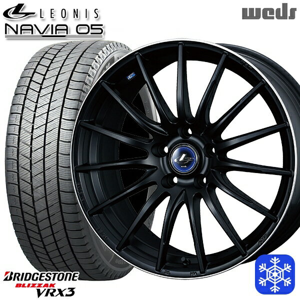 【取付対象】225/45R18 クラウン レヴォーグ 2022〜2023年製 ブリヂストン ブリザック VRX3 Wedd ウェッズ レオニス ナヴィア05 MBP 18インチ7.0J 5穴 114.3 スタッドレスタイヤホイール4本セット 送料無料