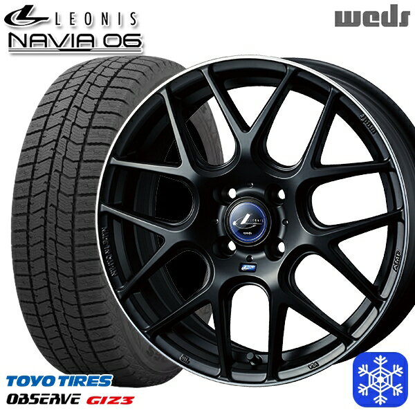 【新品 スタッドレス1台分4本セット】 165/55R15 N-BOX タント 2024年製 トーヨー オブザーブ ギズ3 Weds ウェッズ レオニス ナヴィア06 MBP 15インチ 4.5J 4H100